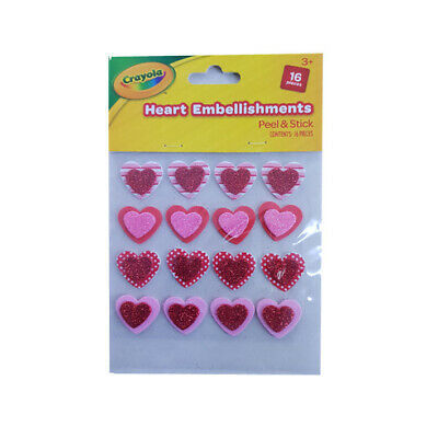 Crayola Peel & Stick Heart Embellishments RRP £1 CLEARANCE XL 99p
